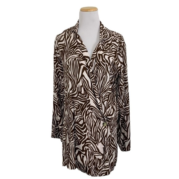 Beach Riot Soft Longline Blazer Swim Coverup Animal Print Beach - Picture 1 of 17
